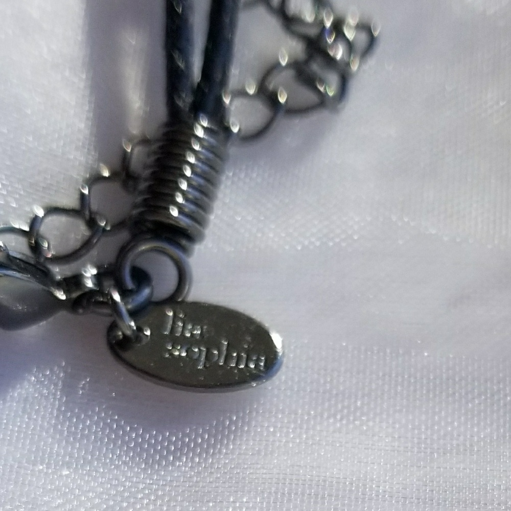 Lia Sophia Byzantine Silver & Black Slide Necklace - Picture 3 of 3